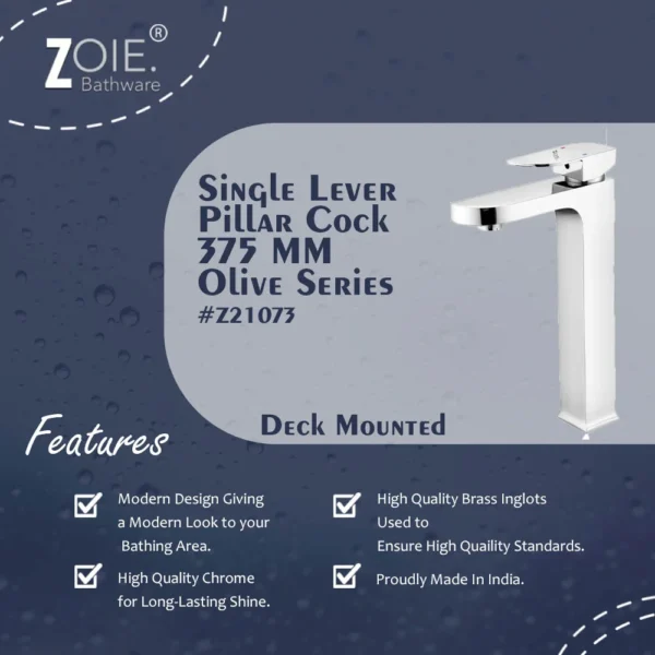 Single Lever Pillar Cock 225 MM By Zoie®- Olive - Image 2