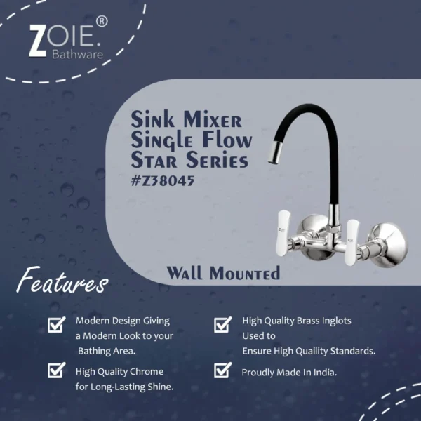Kitchen Sink Mixer Single Flow By Zoie